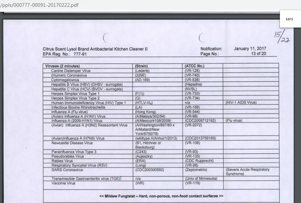 what product kills human coronavirus like wuhan